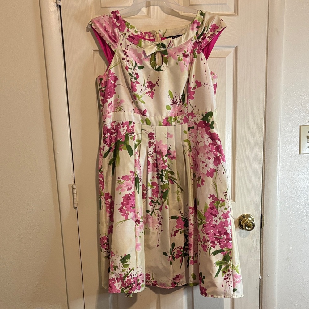 Floral Pink and Green Dress